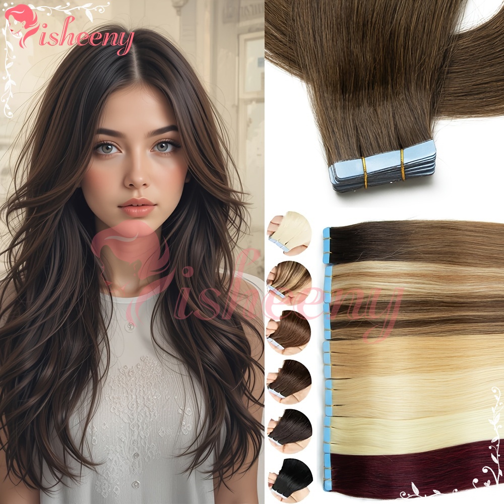Invisible Tape In Extensions Real Hair - Extensiones de cabello con cinta adhesiva