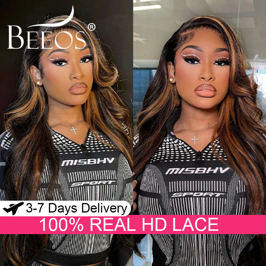 Human Hair Wigs - # 1B/30 resaltar la onda del