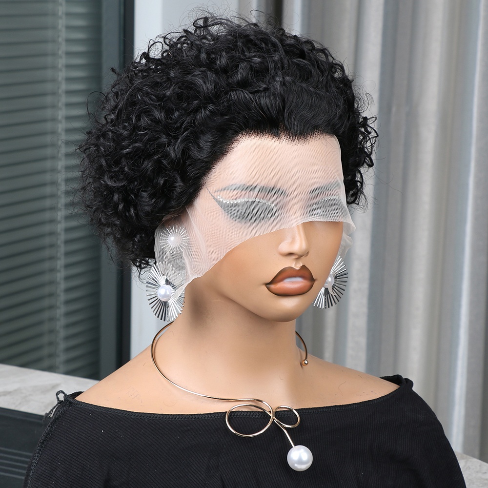 Short Pixie Cut Wig Human Hair Cheap - Peluca de cabello humano con corte