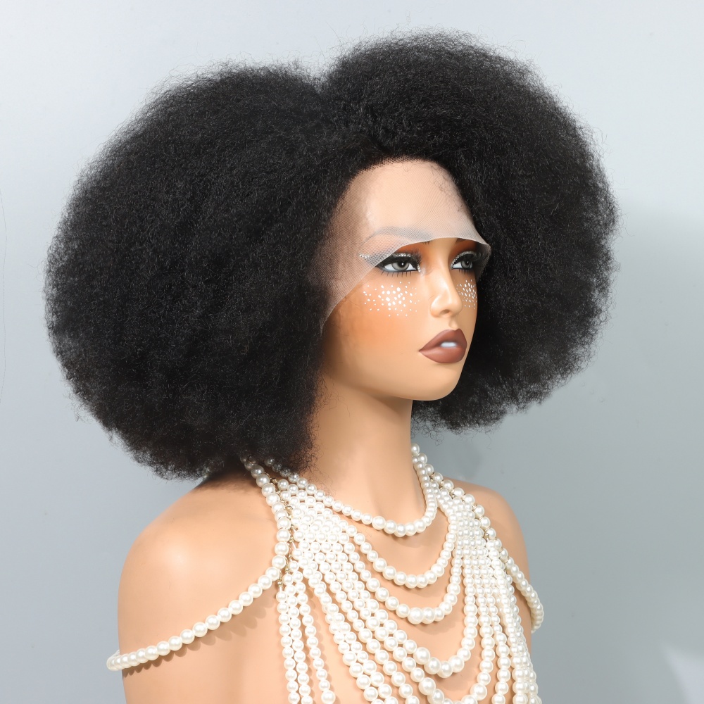 Glueless Wear And Go Human Hair Wig - Pelucas Afro de 14 Pulgadas para
