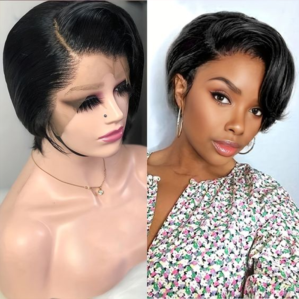 Short Pixie Cut Wig Human Hair Cheap - Peluca de cabello humano con corte