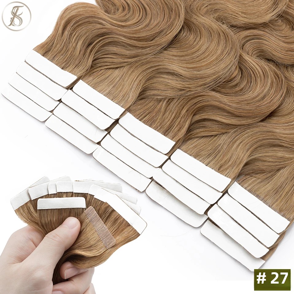 TESS 20 piezas cinta ondulada  - Invisible Tape In Extensions Real Hair reseña y precio