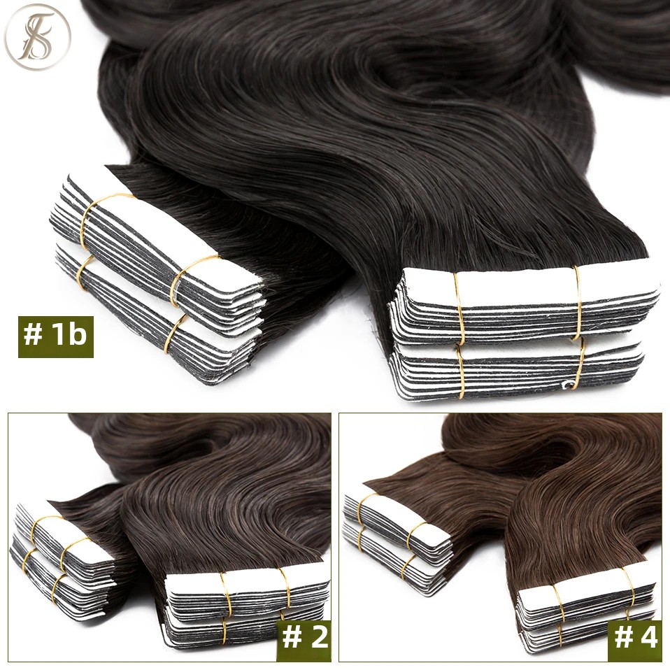 TESS 20 piezas cinta ondulada  - Invisible Tape In Extensions Real Hair reseña y precio