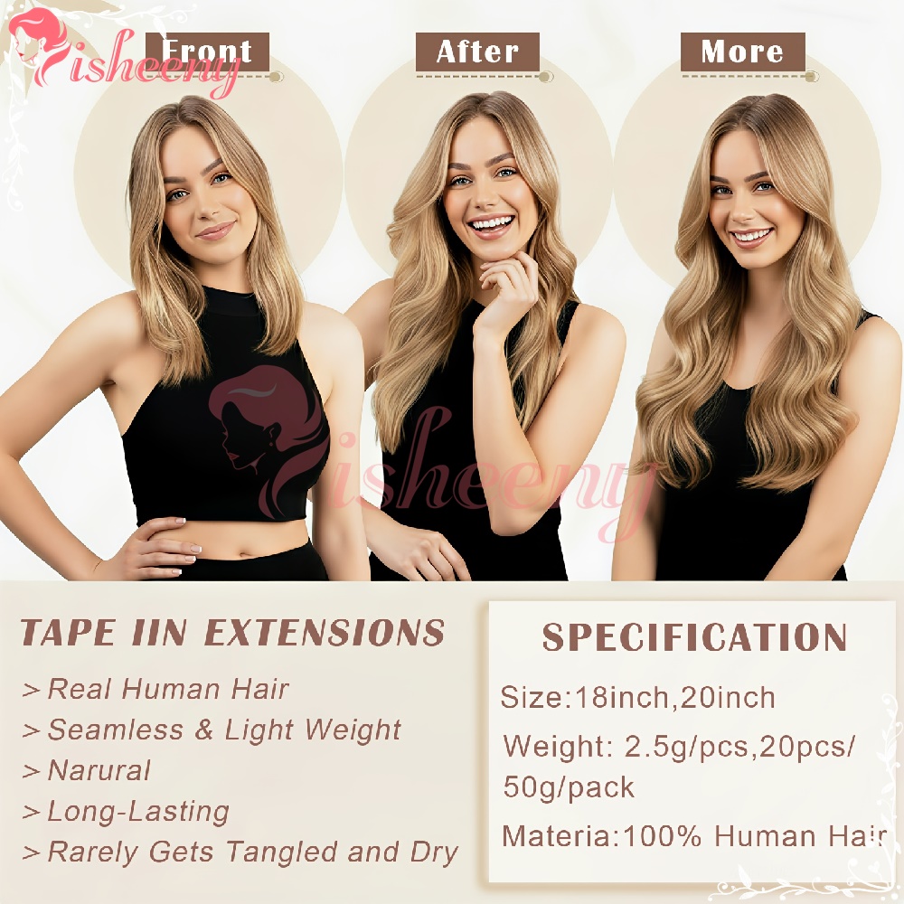 Extensiones de cabello con cin - Invisible Tape In Extensions Real Hair reseña y precio