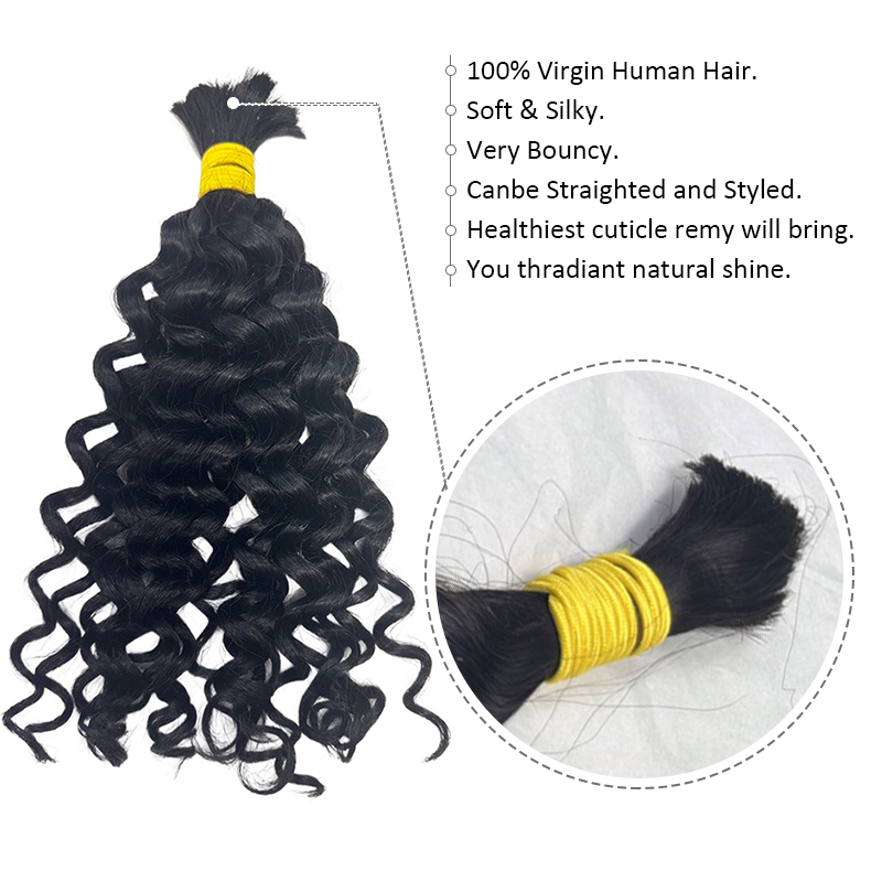 Cabello Humano para Trenzas Bo - Water Wave Bulk Human Hair For Braiding reseña y precio