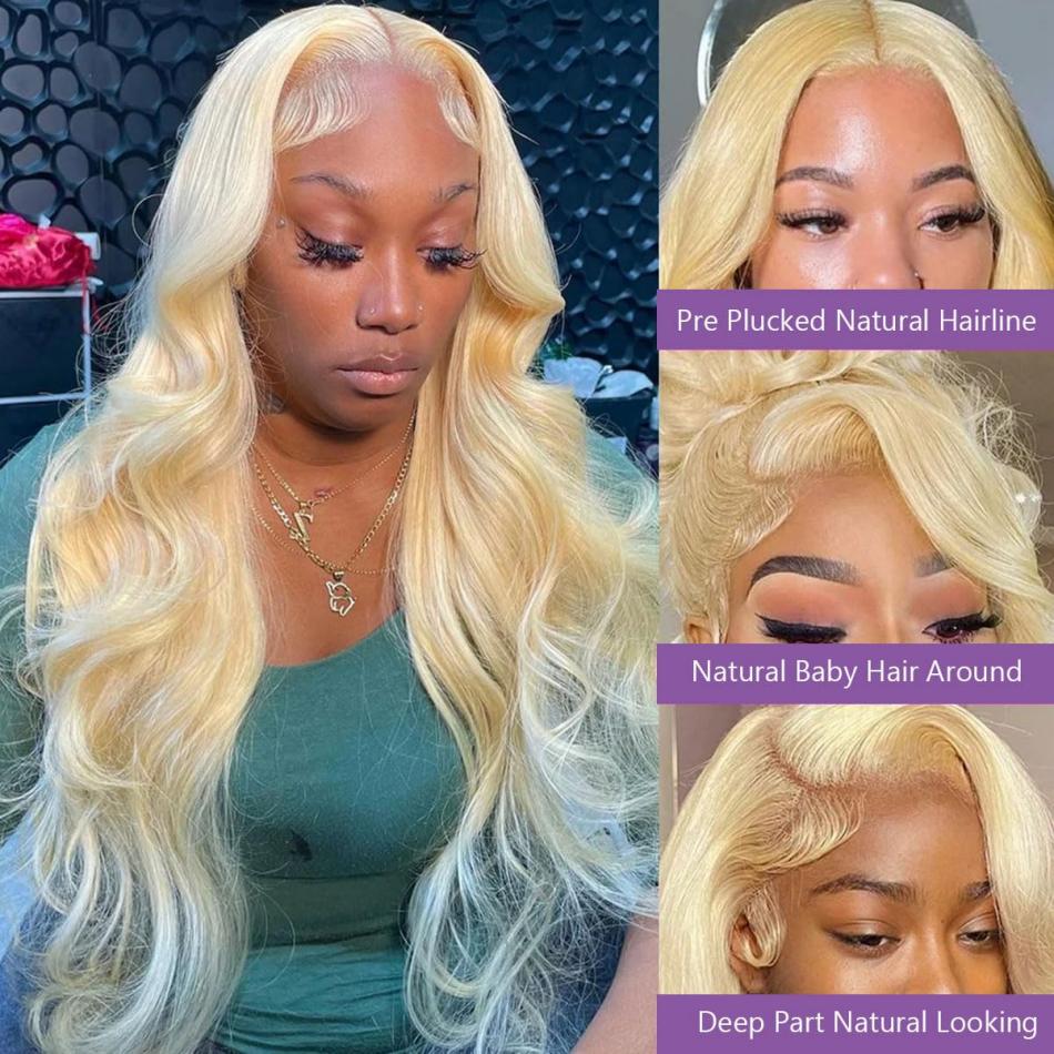 Pelucas de Cabello Humano con  - 613 Blonde Body Wave Lace Front Wig reseña y precio
