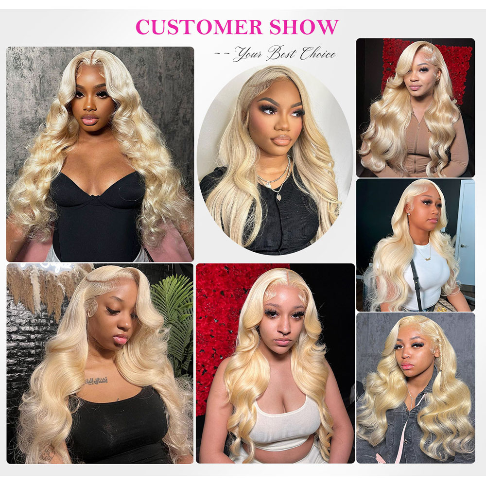 Peluca de Cabello Humano con F - 613 Blonde Body Wave Lace Front Wig reseña y precio