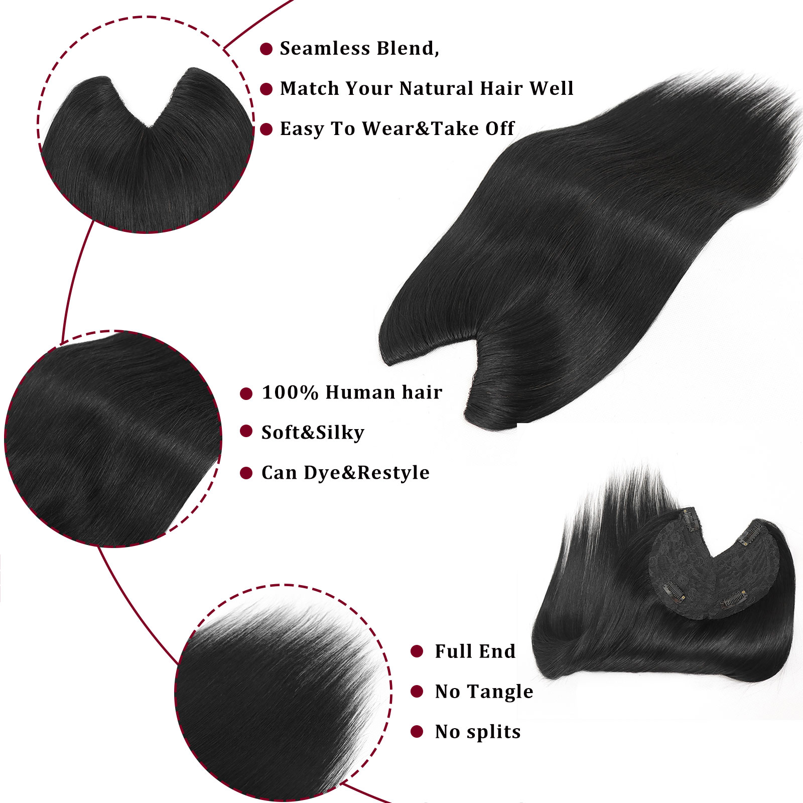 Extensiones de cabello humano  - Seamless Clip In Hair Extensions Human Hair reseña y precio