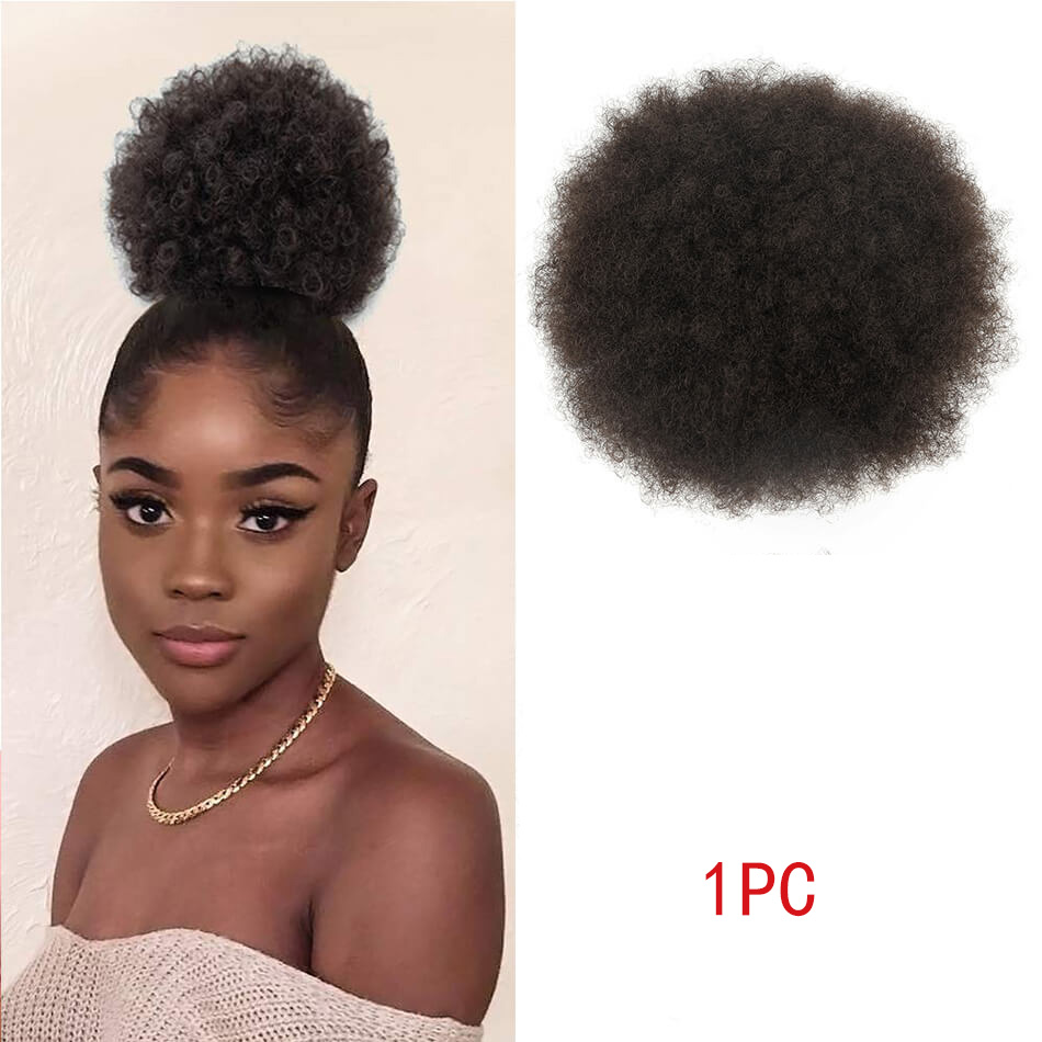 Extensiones de cabello Afro Pu - Drawstring Afro Curly Puff Ponytail reseña y precio