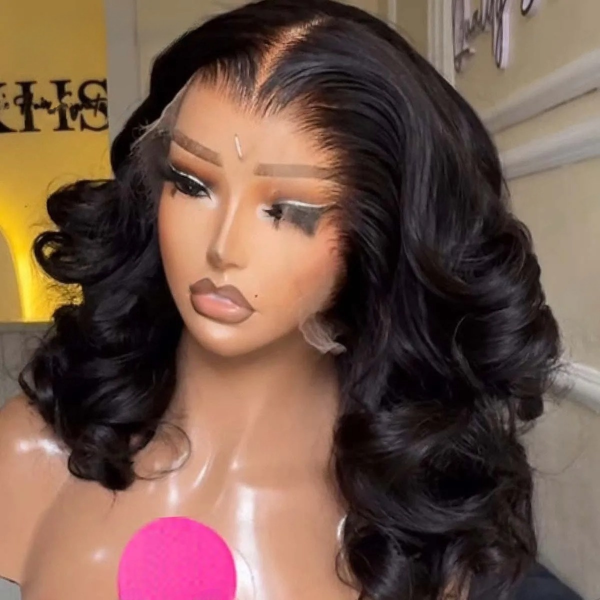 Peluca Negra Corta Bob Ondulad - Pre Parted 13X4 Lace Front Bob Wig reseña y precio