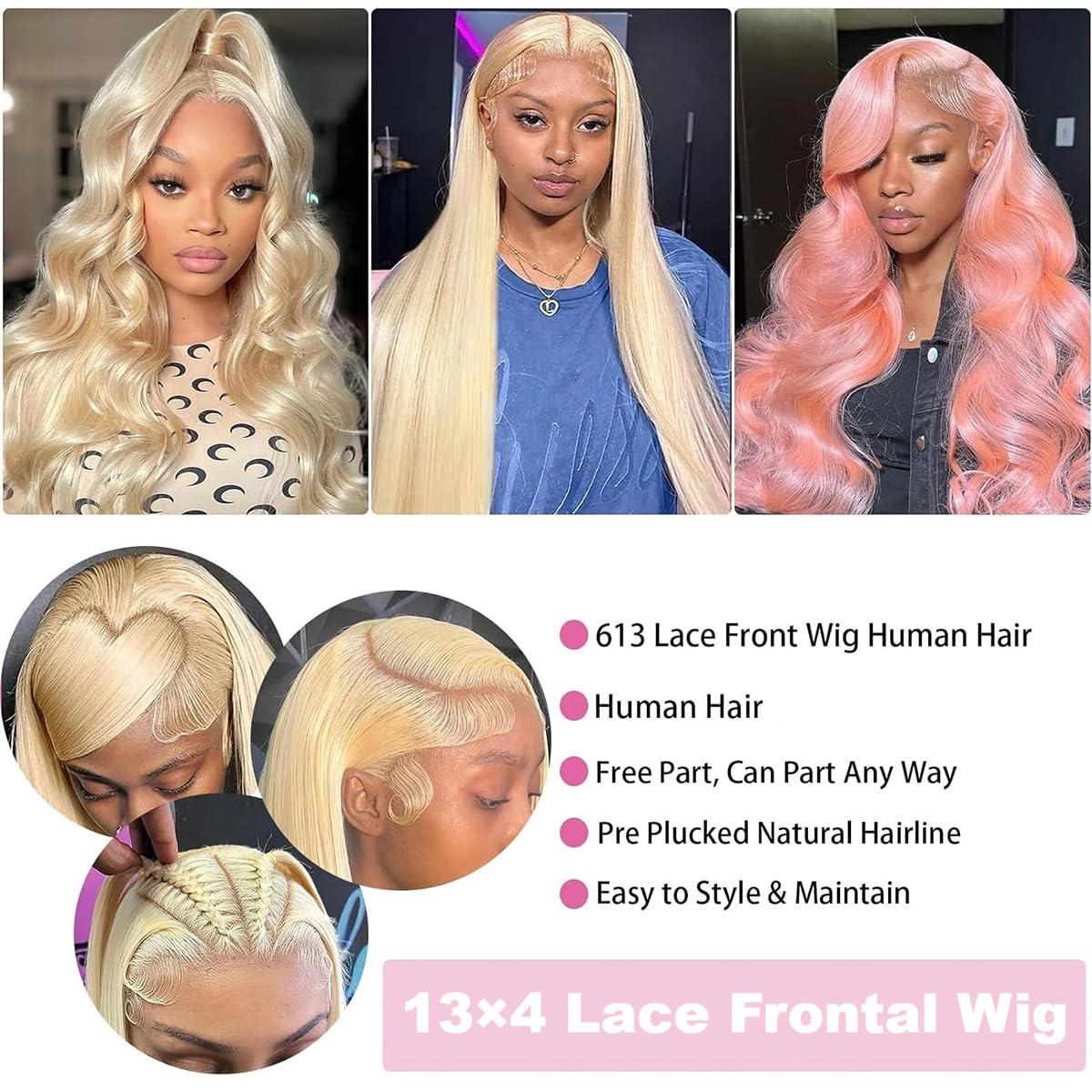 Peluca de encaje frontal HD 13 - 613 Blonde Body Wave Lace Front Wig reseña y precio